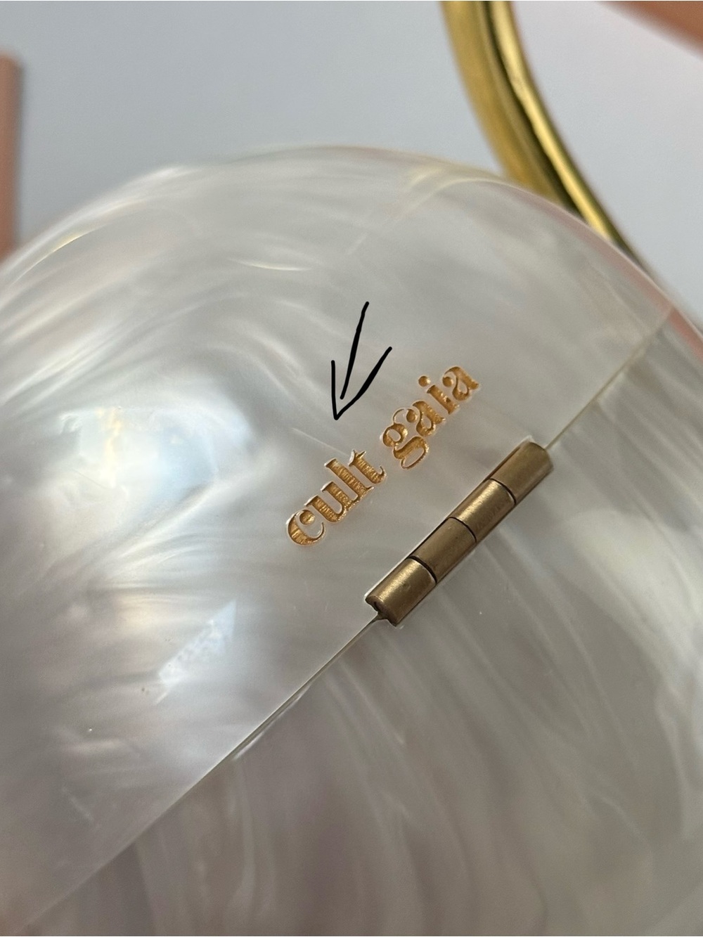 CULT GAIA. Brand New Pearl Acrylic Metal Top-Handle Bag. $498. - Picture 12 of 16